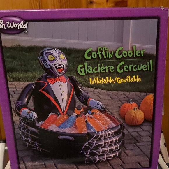 Vampire Coffin Cooler Blow Up Inflatable Coffin Cooler Must see this is adorable - Picture 2 of 2